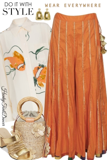 Fun Orange Pants- Combinazione di moda