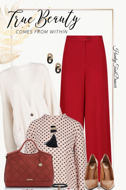 Red Dress Pants- Combinaciónde moda