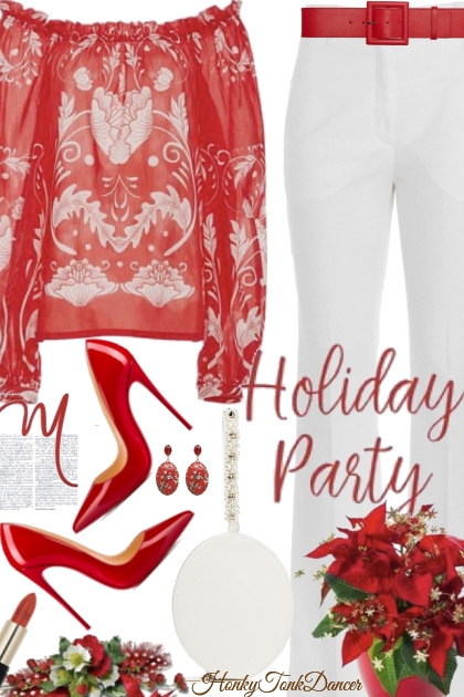 Red and White Holiday- Modna kombinacija