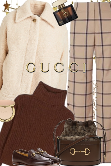 Brown Gucci Drawstring Bag