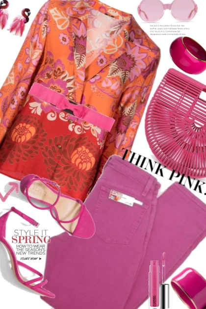 Hot Pink Jeans- Combinazione di moda
