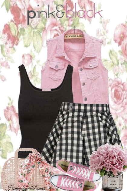 Pink And Black-Casual- Modna kombinacija