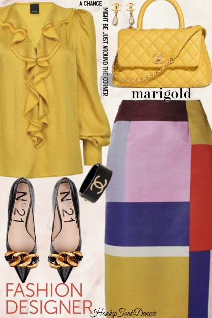 Bold Yellow Chanel- Modna kombinacija