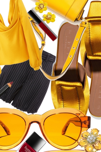 yellow sunglasses- combinação de moda