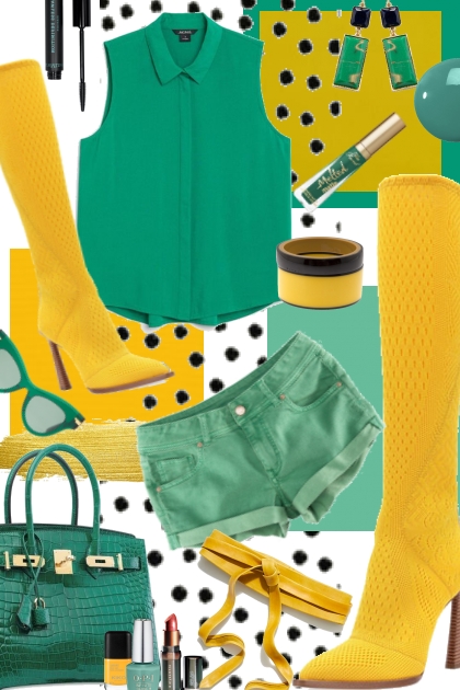 yellow boots- combinação de moda