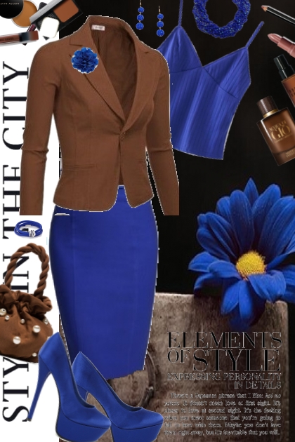 Autumn in blue- combinação de moda