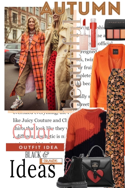 Colour outfit ideas…orange and black- Fashion set
