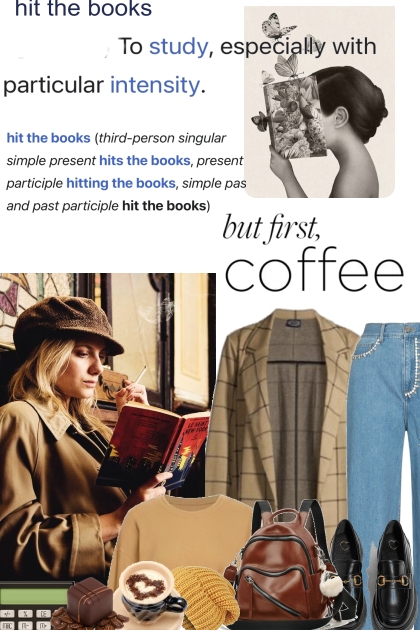 Hit the books but first coffee- Fashion set