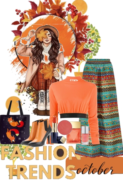 Orange in Fall- combinação de moda