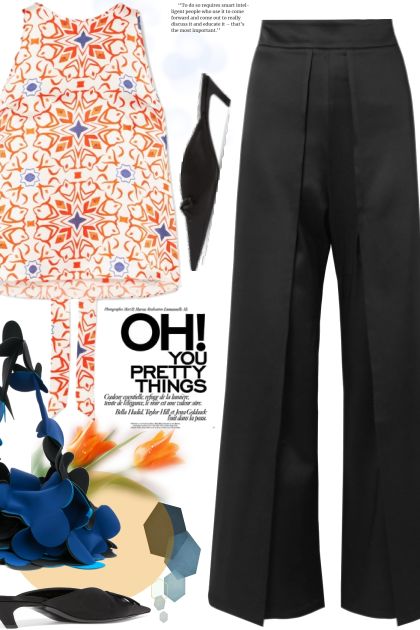  SEREN Cece printed silk-satin top - Fashion set