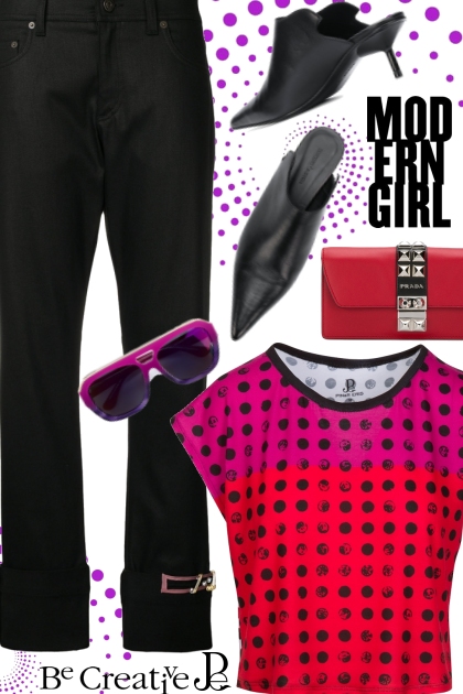 Polka Dot Box Cut Flowy Tee - Fashion set