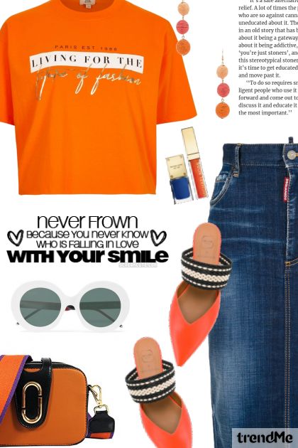 OOTD - orange- combinação de moda