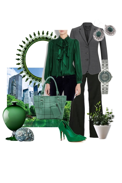 Jewel tones - emerald - I- Fashion set