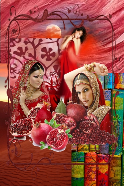 Fantasy in pomegranate- Fashion set