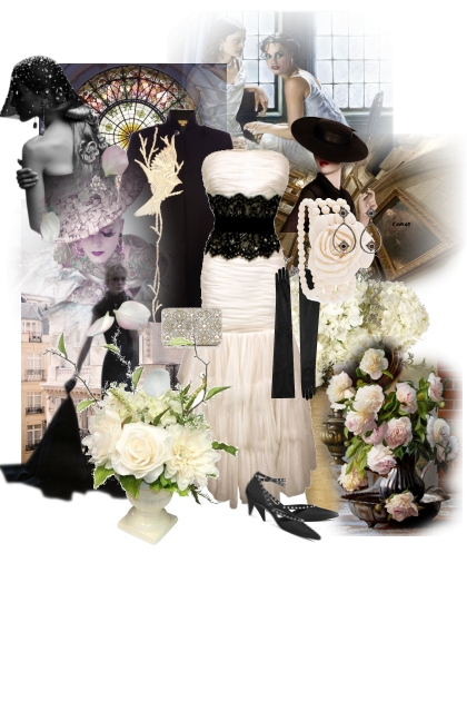 Black and white - night at the opera- Combinazione di moda