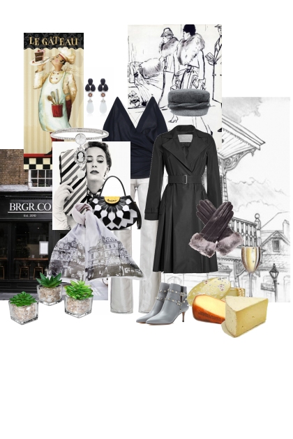 Black and white - wine and cheese hour- Combinaciónde moda