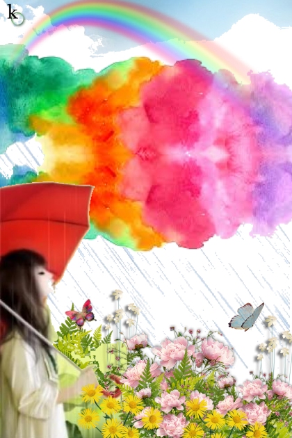 Rainbow Rain Clouds - combinação de moda