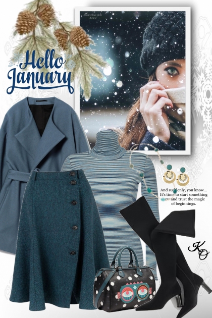 Teal in January - Modna kombinacija