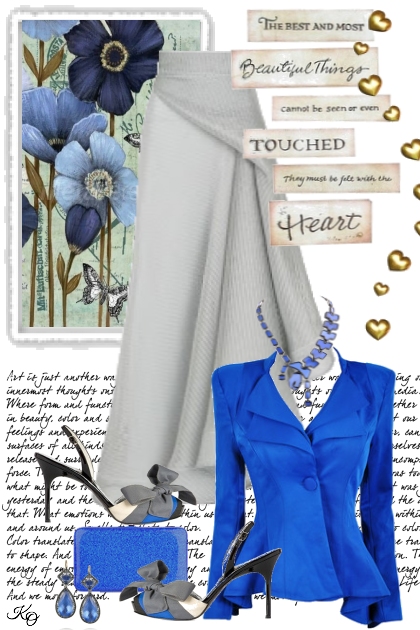 Beautiful things in Royal Blue & Gray - Модное сочетание