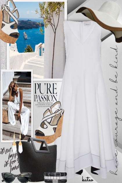 Santorini Whites- Combinazione di moda