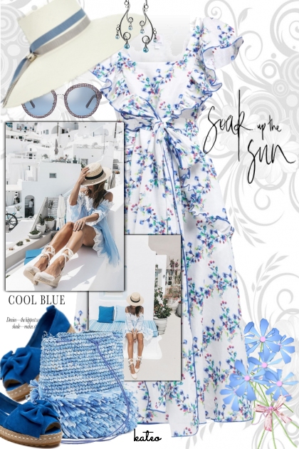 Summer in Cool Blue- Модное сочетание