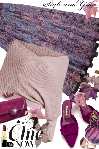 Pink & Purple Autumn  - Fashion set