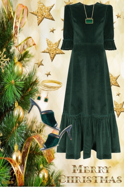 Green and Gold Christmas - Fashion set