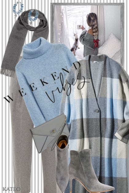 Winter Vibes in Blue & Grey - Fashion set
