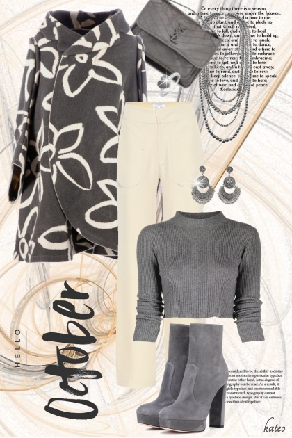 Autumn in Grey & Ivory - Fashion set