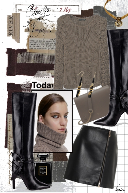 Taupe and Black Today - Fashion set