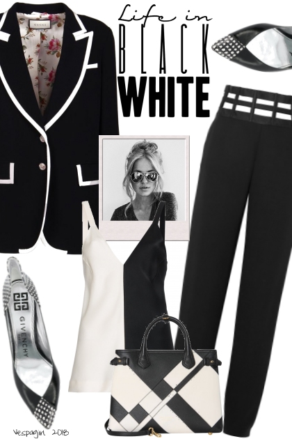 Life in Black/White- combinação de moda