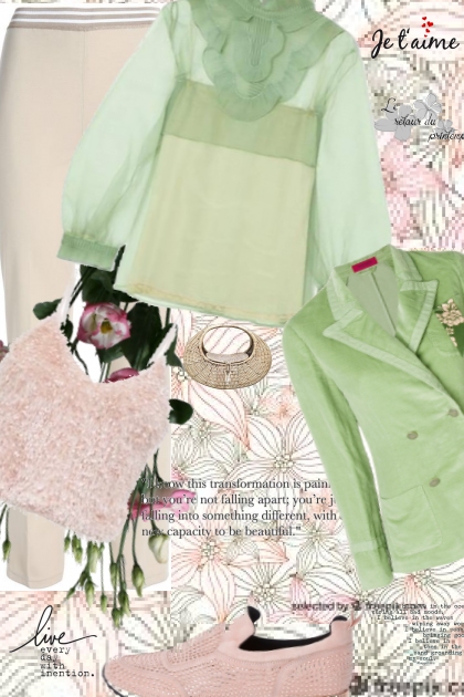 Pink and green- combinação de moda