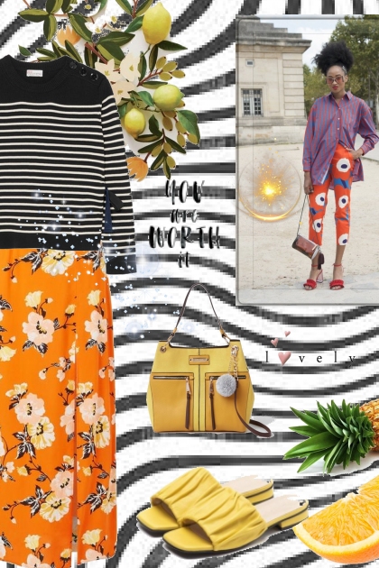 Stripes and Flowers- combinação de moda