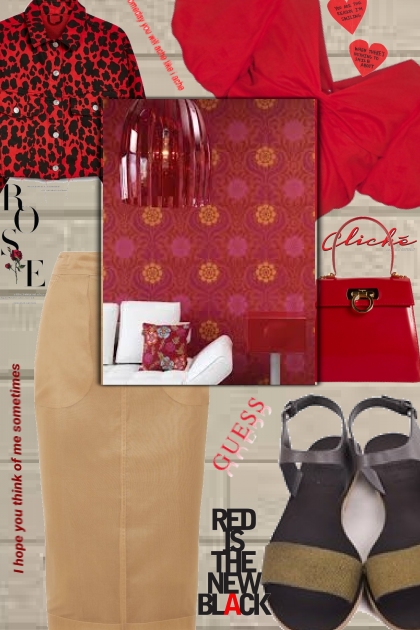 Red and beige- Fashion set