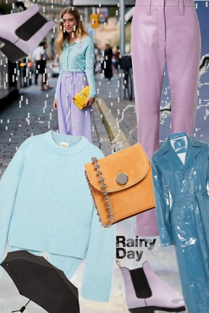 Pastels in the rain- Fashion set