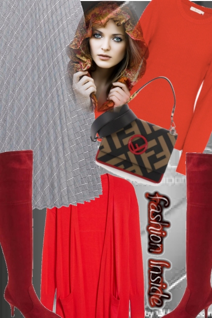 Gray and red 6- Fashion set