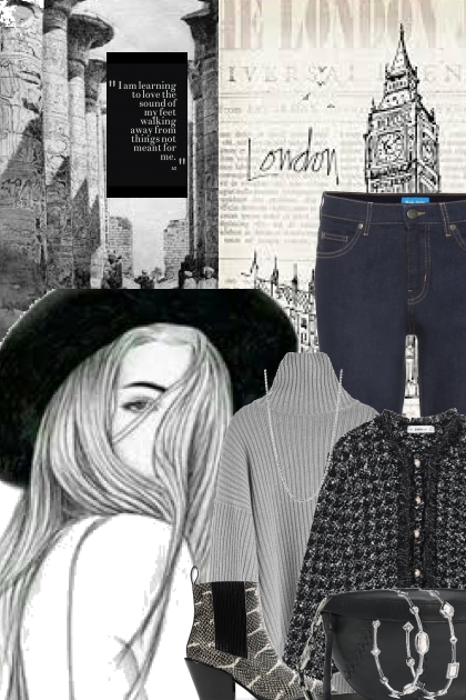 Study in gray and blue- combinação de moda