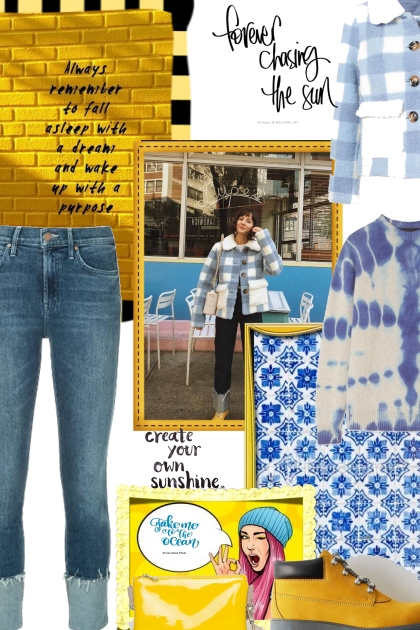 Chase away the blues with yellow- Модное сочетание