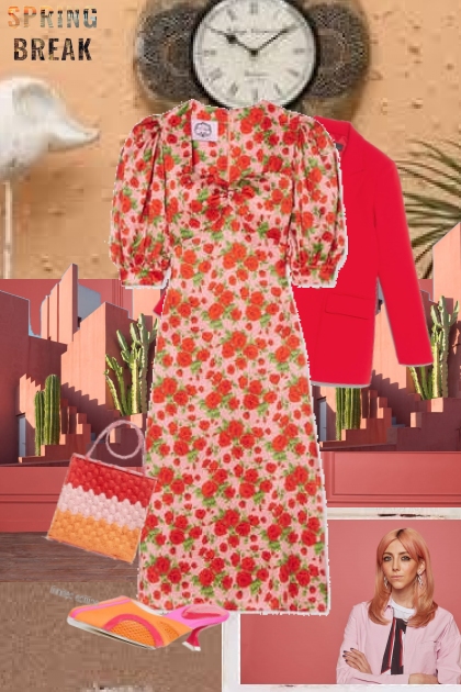 pink and red florals- Combinazione di moda