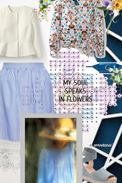 Lace and flowers for spring- Combinaciónde moda