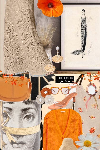 Beige and orange- combinação de moda