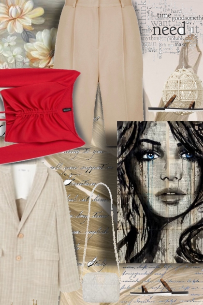 Beige and Red- Fashion set