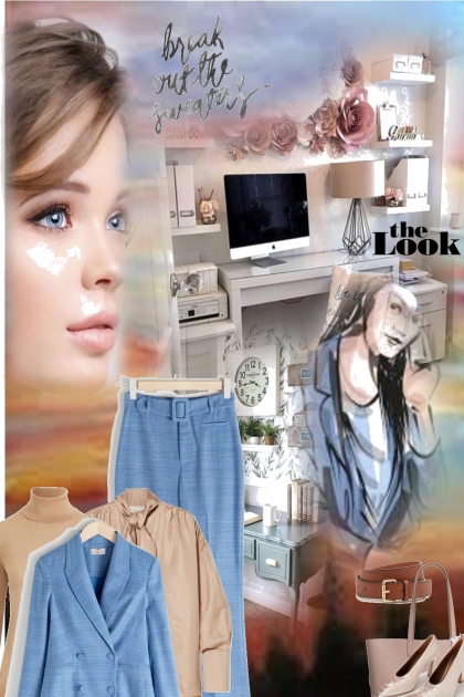 blue and beige- Fashion set