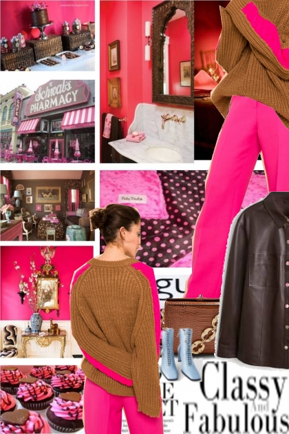 hot pink and chocolate- Combinaciónde moda