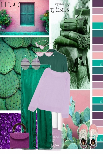 Purple and green- Combinaciónde moda