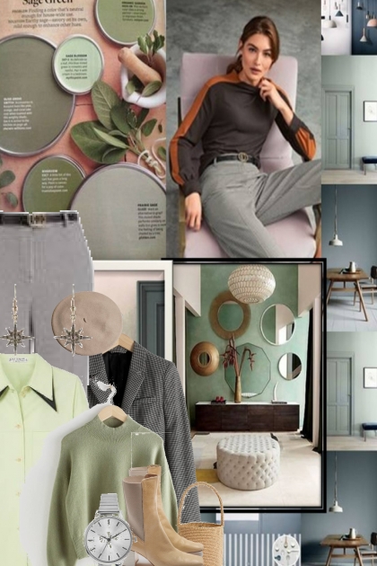 gray and green- Fashion set