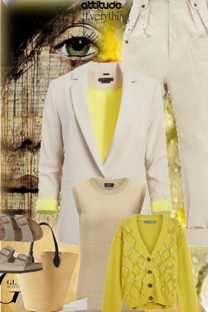 Beige and yellow- Combinaciónde moda