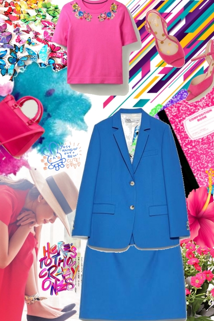 colour me pink and blue- Combinazione di moda