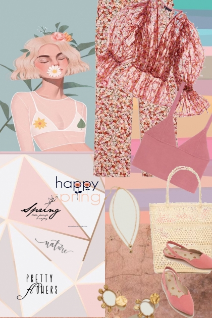 dusty pink for spring- Fashion set