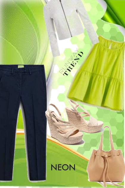 Neon green- Combinazione di moda